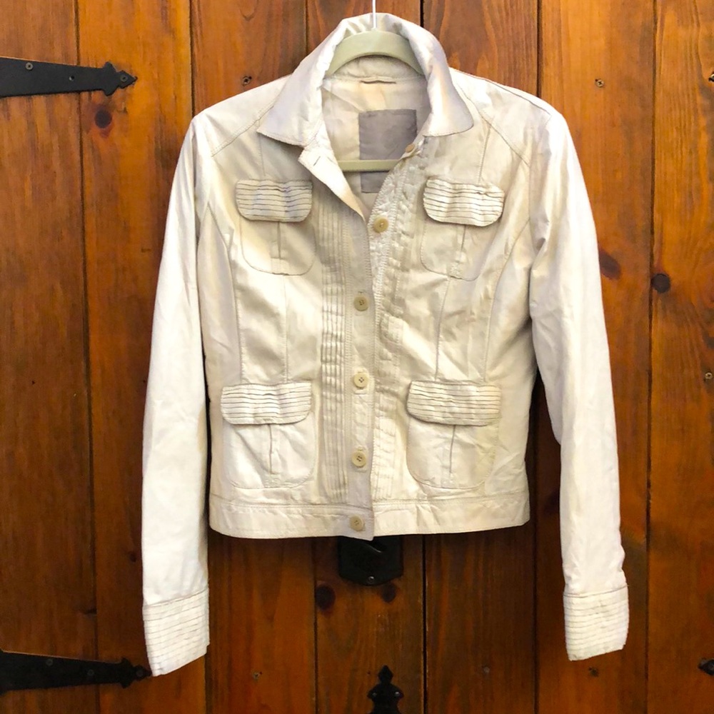 Lamb Leather Winter White Jacket